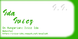 ida ivicz business card